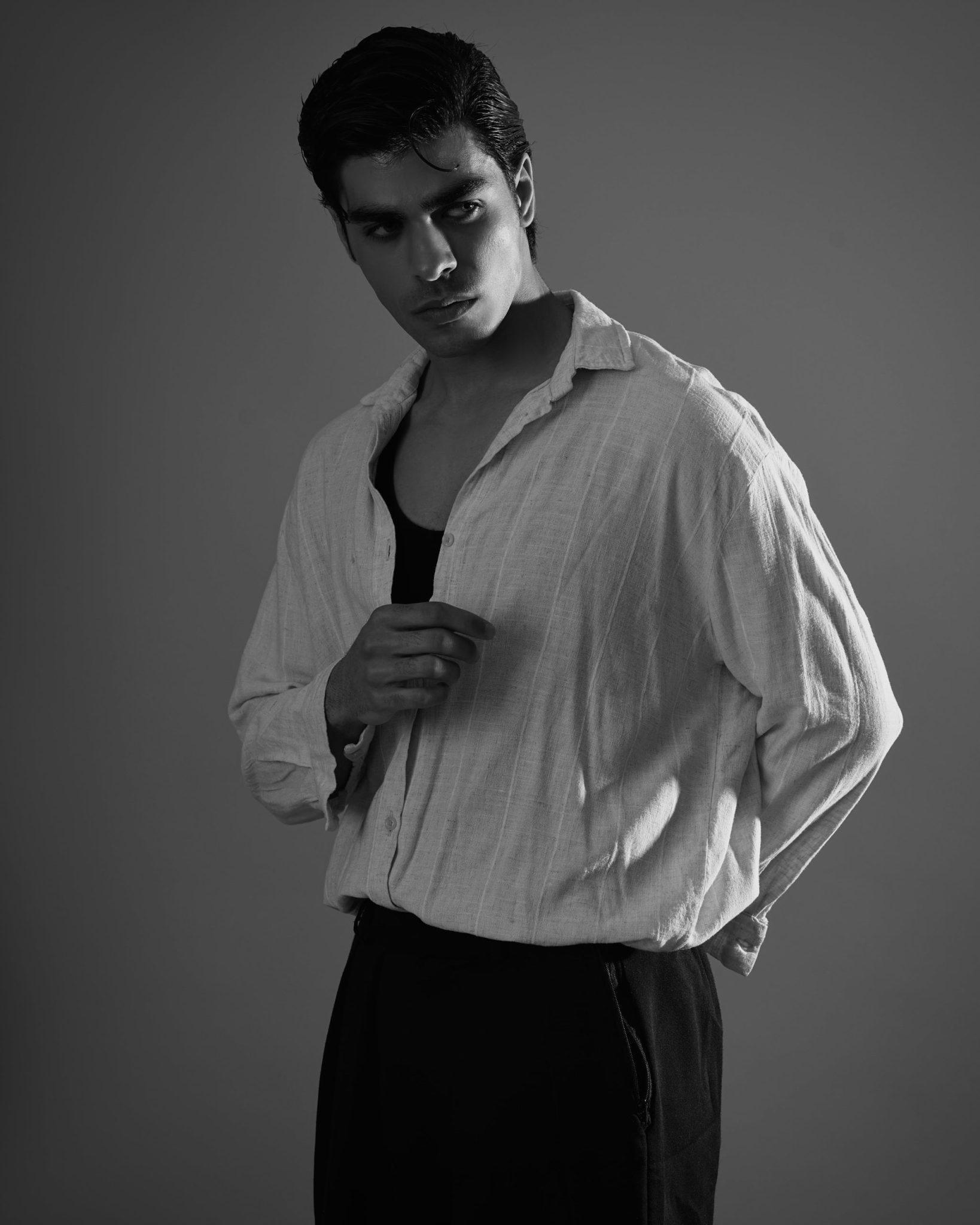 Modeling training portrait of professional model number 123