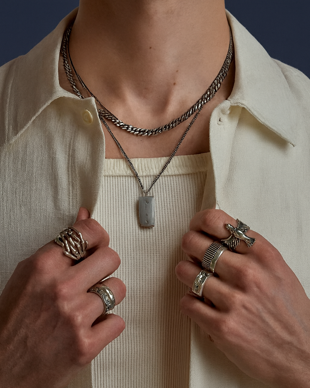 Stylish watch and necklace product photo for modeling and fashion presentation 02